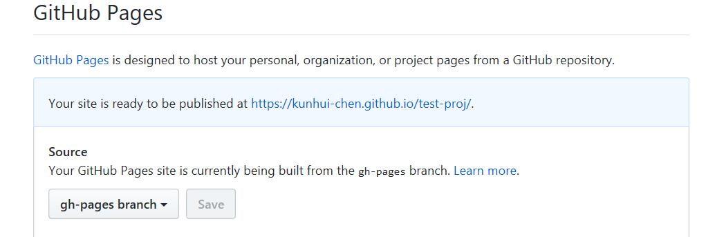 GitHub Pages setting